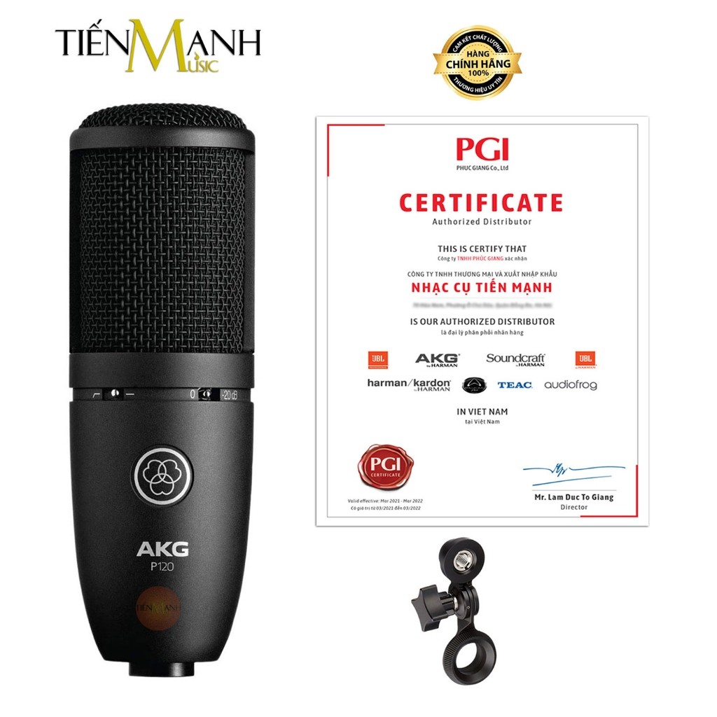 [Chính Hãng] Micro AKG P120 - Vocal Condenser Thu Âm Phòng Studio, Mic Biểu Diễn Microphone Cardioid