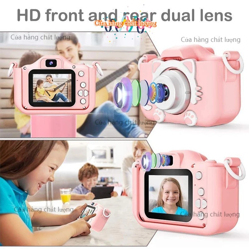 Máy Ảnh Kỹ Thuật Số Mini Mèo Camera-007 Cute Chụp Ảnh Quay Video Game Cho Bé Chống Sốc