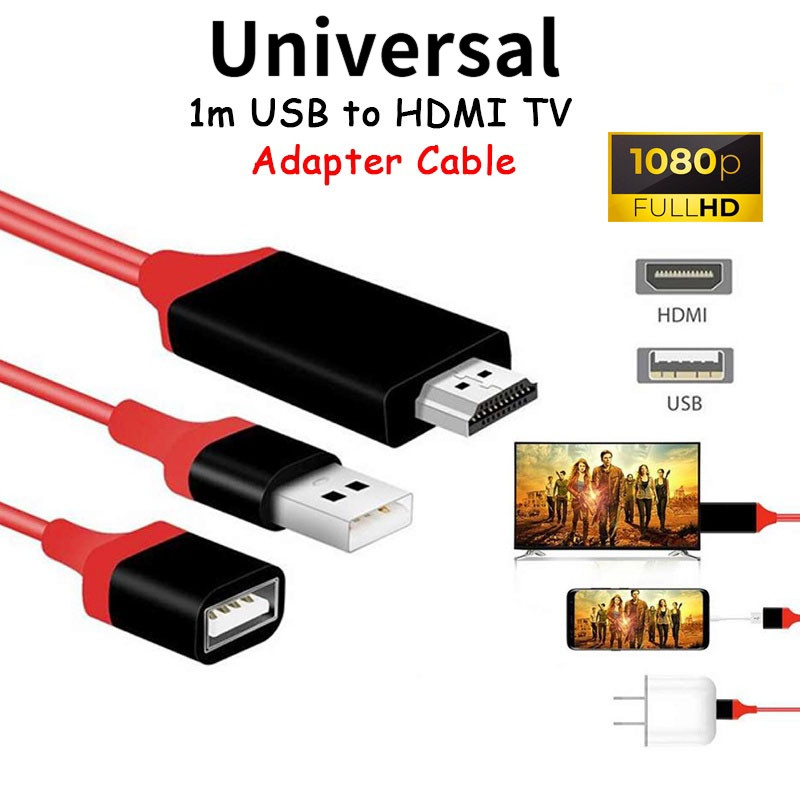 Cáp chuyển đổi đa năng Cáp HDMI 1m Điện thoại sang TV 1080P Android / Điện thoại / Type-C 3 trong 1 