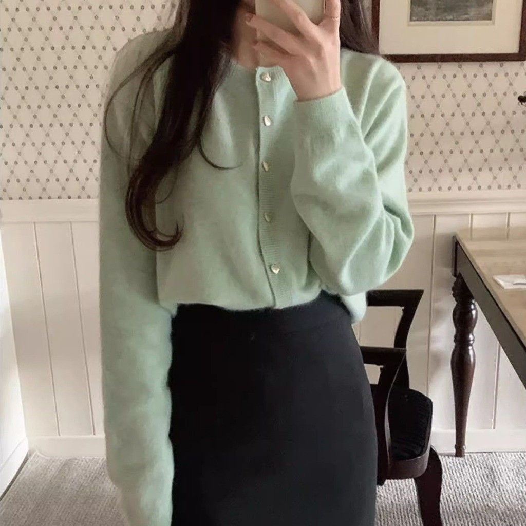 Meet-Adm Áo Khoác Len Cardigan Nữ Dáng Ngắn Thời Trang Thu Đông Mới Phong Cách Hàn Quốc | BigBuy360 - bigbuy360.vn