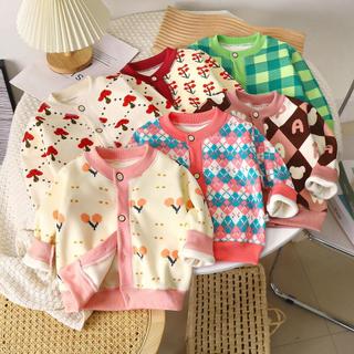 Áo len cardigan mùa đông trẻ em có lớp lót nhung 80-130cm