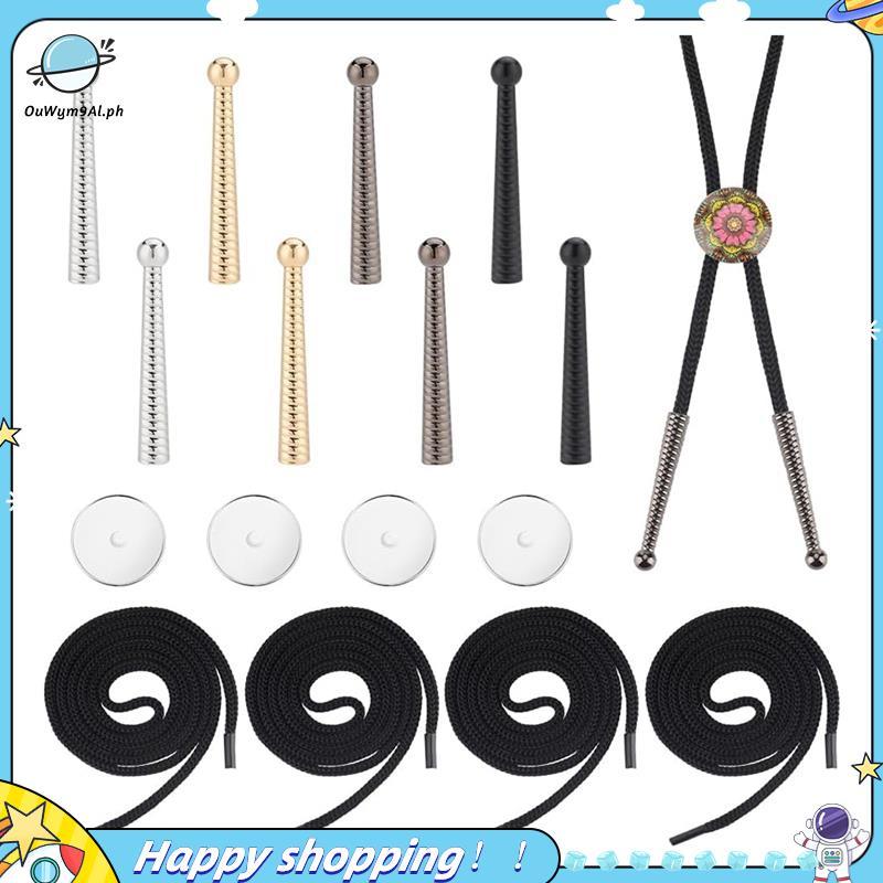 [ouwym9al] Bộ nắp đầu thay thế dây buộc Bolo DenimTie Bolo để làm cà vạt Bolo DIY