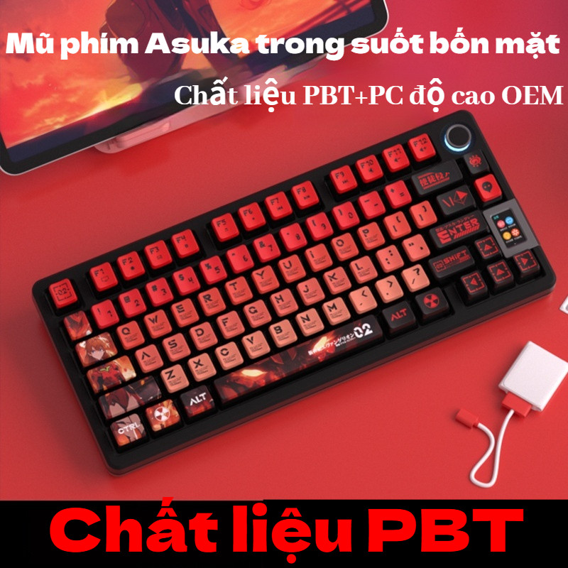 Bàn phím keycap trong suốt bốn mặt Asuka