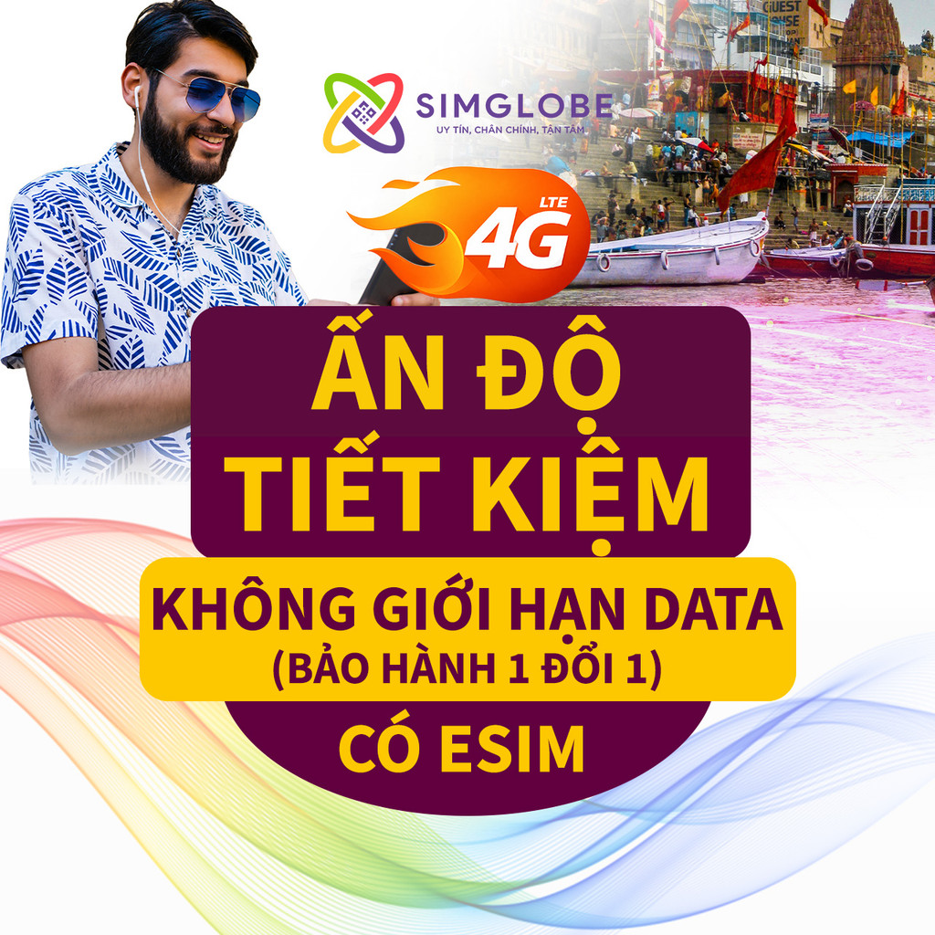 [BẢO HÀNH 1 ĐỔI 1] SIM DU LỊCH ẤN ĐỘ (INDIA) TIẾT KIỆM DATA - KHÔNG CẦN KÍCH HOẠT - CÓ ESIM