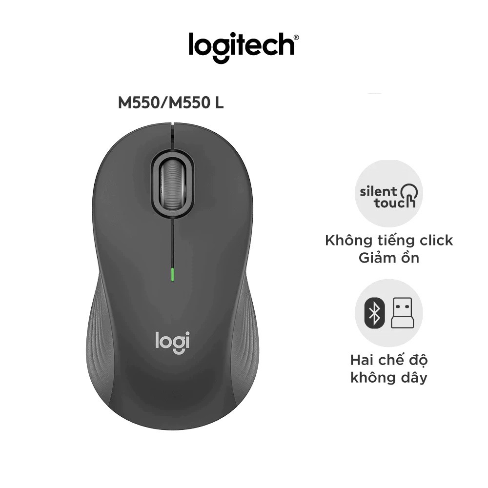 Chuột không dây Bluetooth Logitech M550 Signature - SmartWheel, giảm ồn, 4000DPI, Đa thiết bị