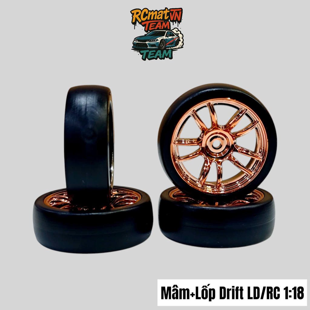 Mâm Bánh Kèm Vỏ Drift Cho Xe LDRC 1/18 LD1899 LD1898 LD1801 LD1802 LD1803 LD1803