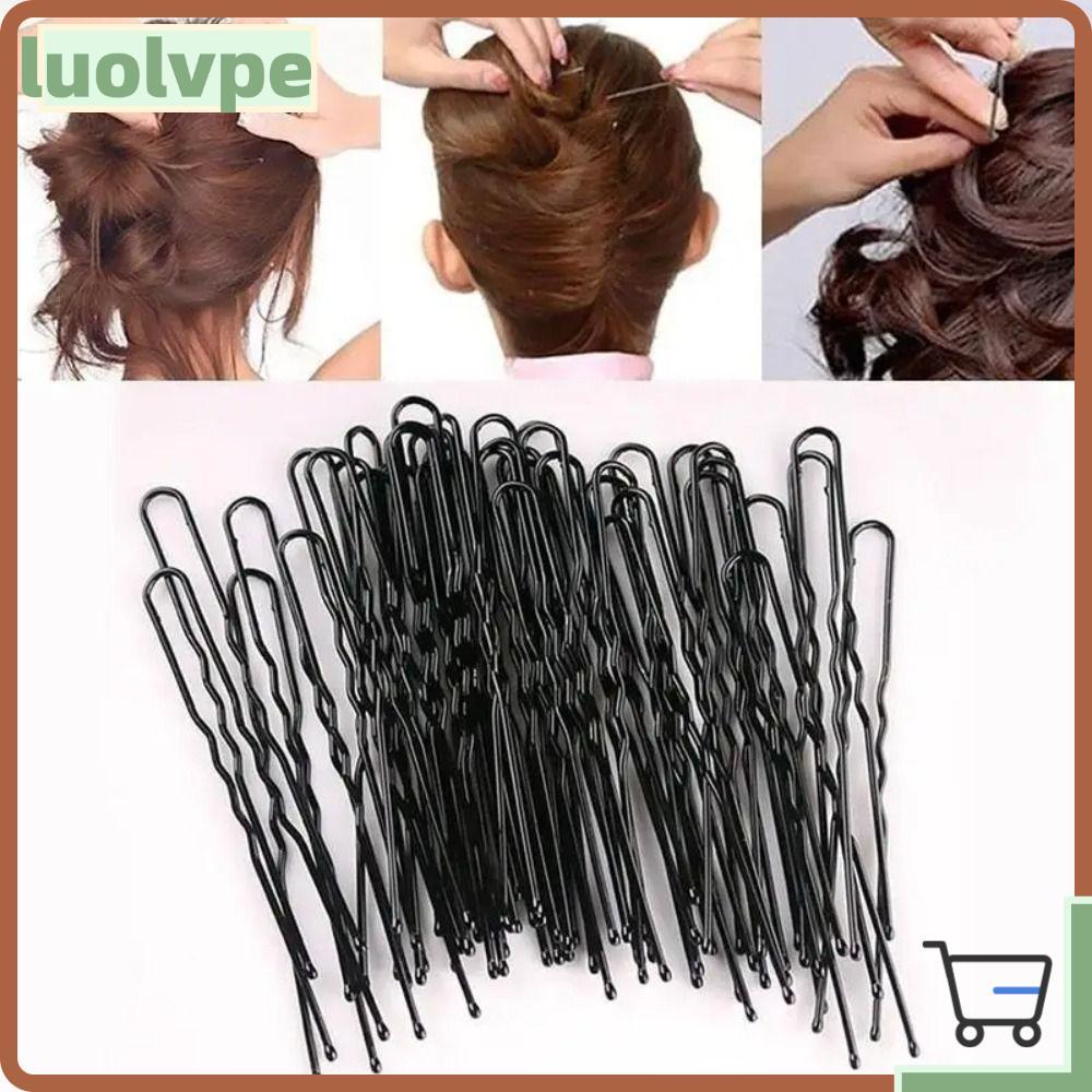 LUOLVUO 60 / 240 Kẹp Tóc Đen, Kẹp Tóc Nữ Hình Chữ U Sóng, Kẹp Tóc BB Vô Hình