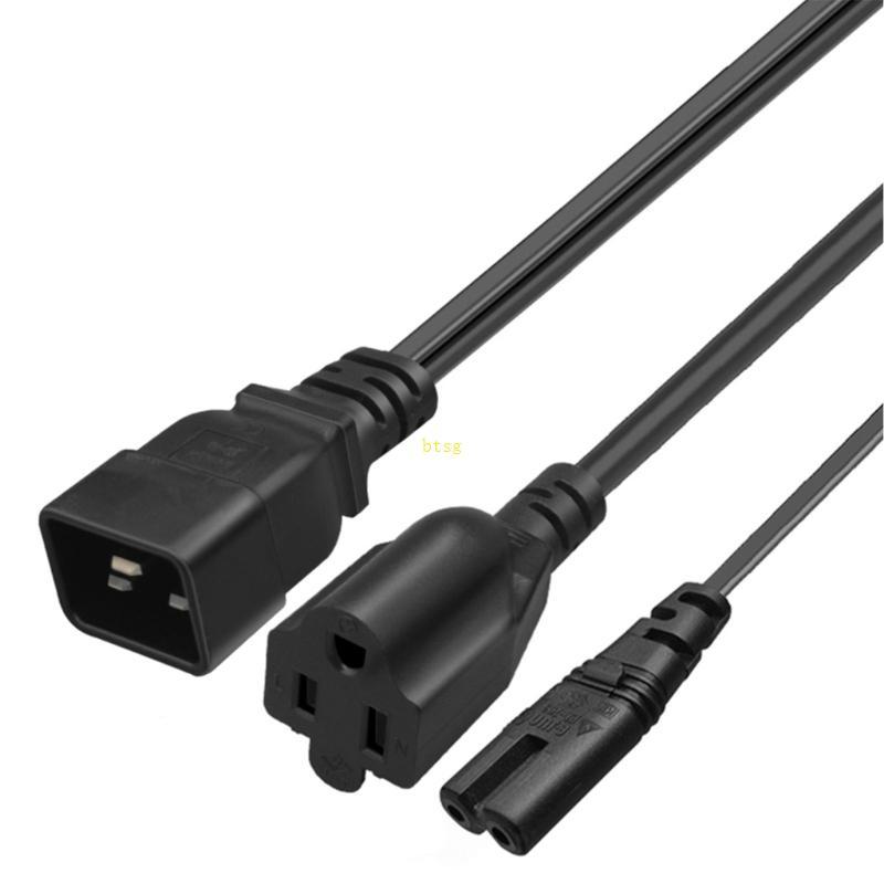 Btsg IEC 320 C20 Nam sang C7 + NEMA5-15R Nữ Bộ Chia Cáp 1FT 0 32M