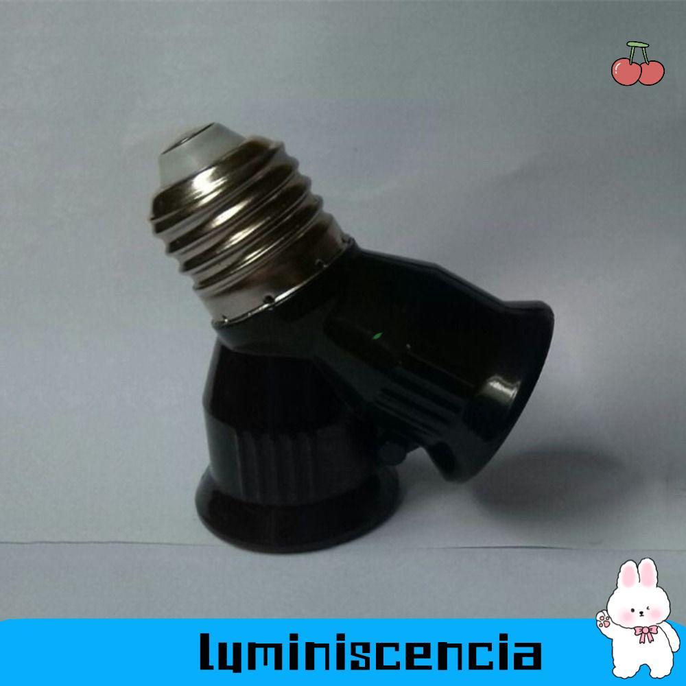 Ổ cắm bóng đèn LUMINISCENCIA E27, PC chống cháy E27 ĐẾN 2E27, Màu đen bền với bộ chuyển đổi đế LED c