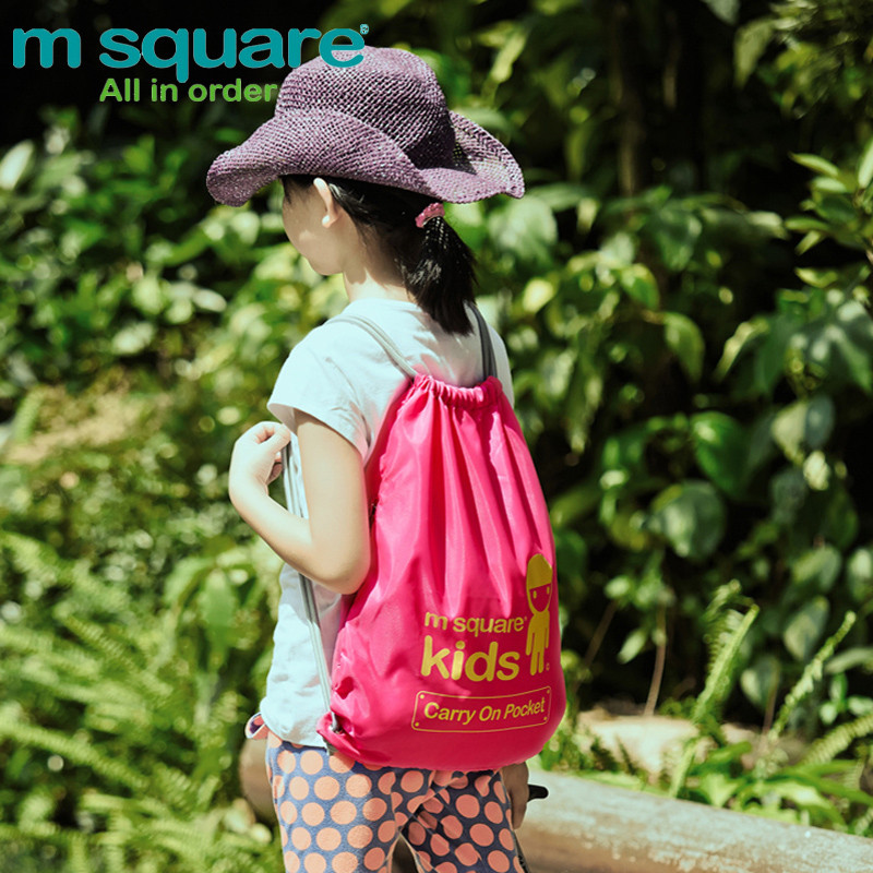 Ba lô dây rút trẻ em Msquare Ba lô du lịch Túi gấp du lịch Túi đi học Túi lưu trữ Túi dây rút