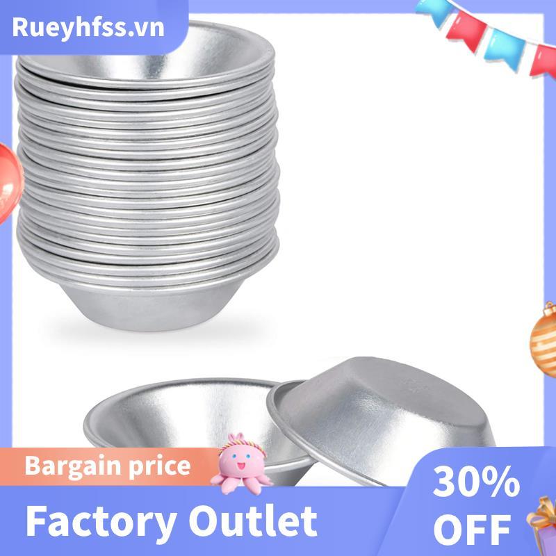 25 Gói Trứng Tart Khuôn Trứng Tart Cốc Trứng Tart Đế, Vòng Resuable Chống Dính (Nhôm) Dễ Sử Dụng Bạc