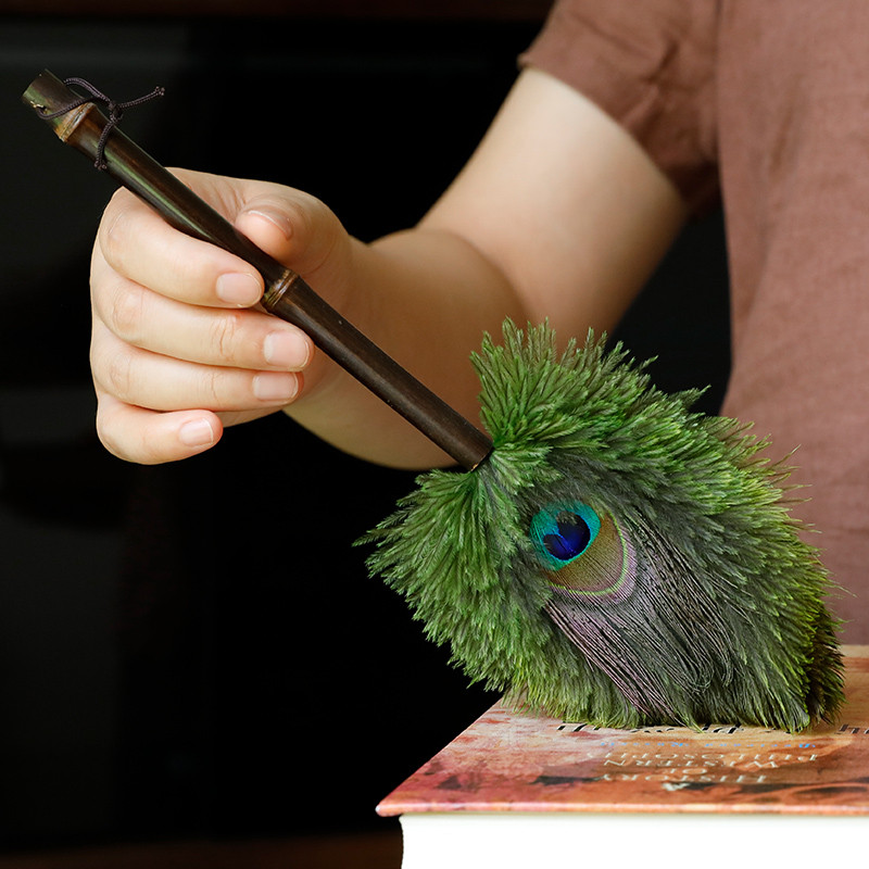 Preferred#Ostrich feather duster, peacock feather duster, original chicken feather cleaning tool, de
