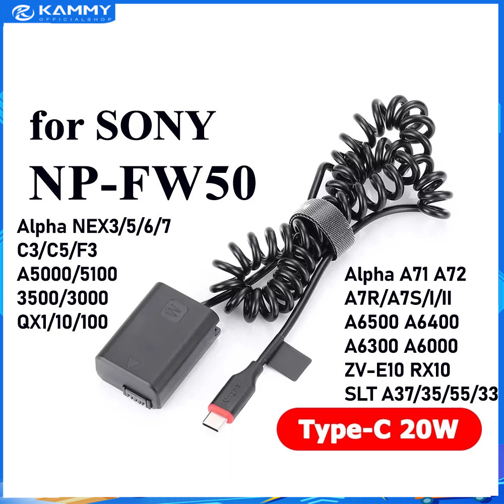 【🔥HCM/24H】Dummy Type-C Sony NP-FW50 | Pin giả pin ảo pin dummy battery DC Coupler SONY FW50 A72 A600