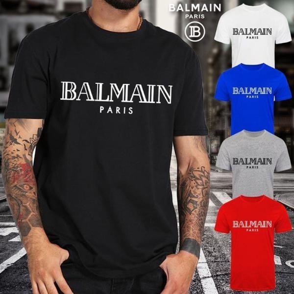 Áo Thun Unisex Balmain Paris In Áo Thun Tay Ngắn Áo nam Hàng Đầu Thời Trang hxgst