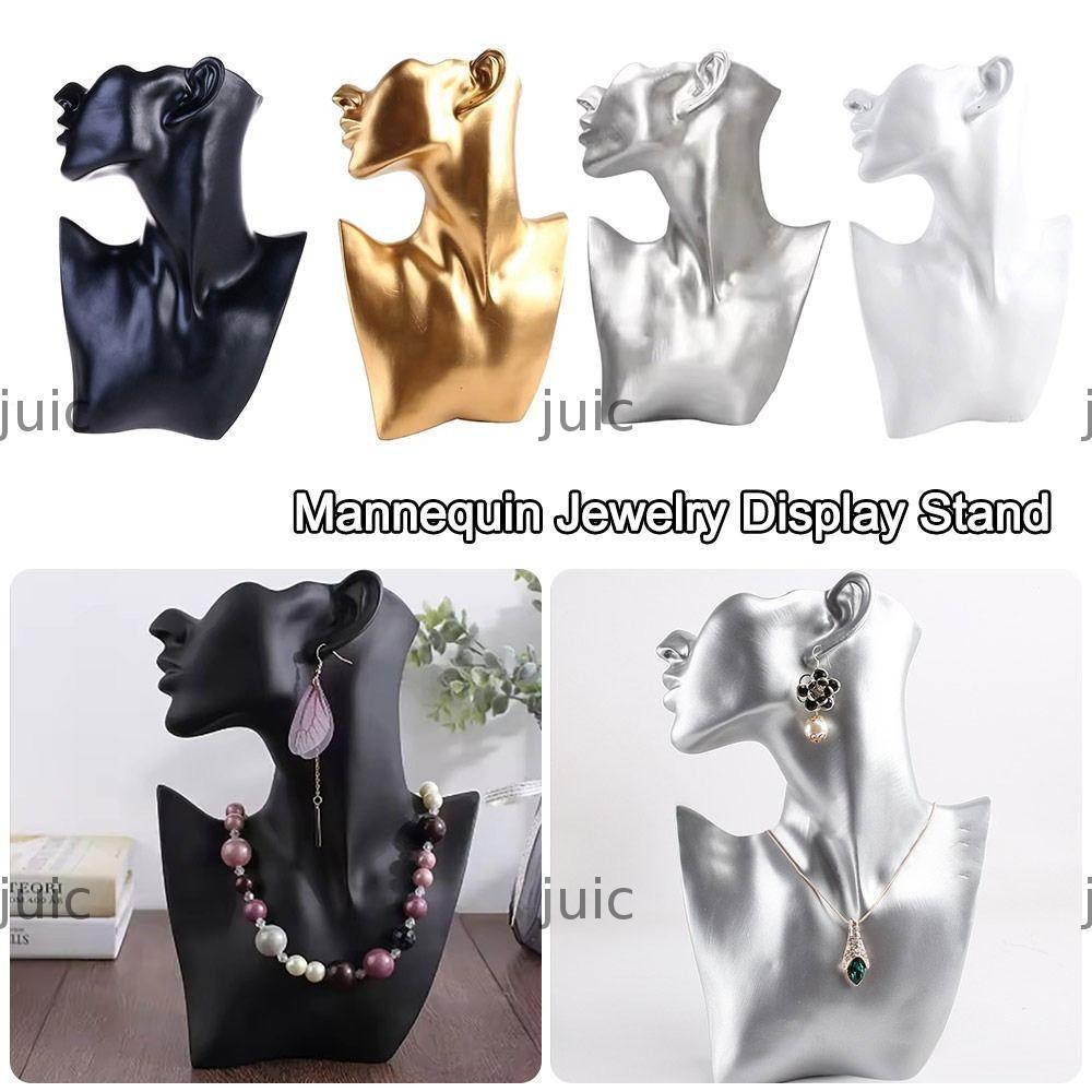 Đế trưng bày trang sức hình nộm JUIC, Đầu bán thân Chân dung bằng nhựa Trang sức Giá đỡ, Mặt dây chu