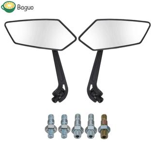 BAGUO 2 Chiếc Gương Bên Xe Đạp Xe Tay Ga Xe Máy Phụ Kiện Xoay 360 Độ Xe Máy Sửa Đổi Kính Trắng 1 Cặp Tay Lái Bên Gương Chiếu Hậu