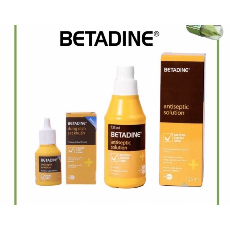 BETADINE SÁT KHUẨN: sát khuẩn vết thương, súc họng, súc miệng, vệ sinh PN