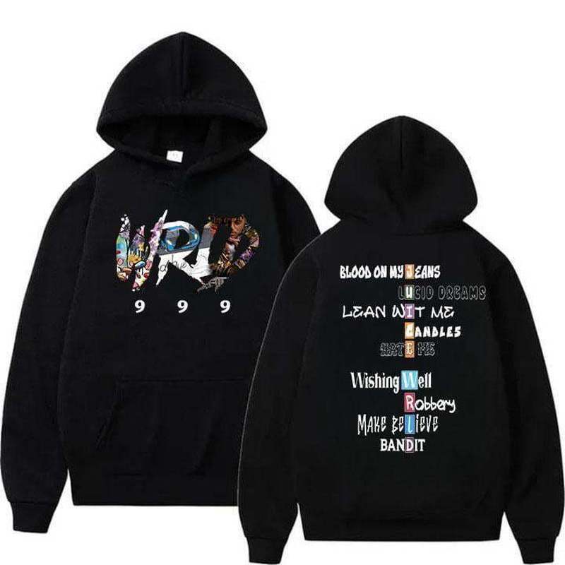 Áo nỉ Juice WRLD Áo sơ mi bài hát, Nước ép Hip Hop Raptor WRLD 999 Áo Hoodie