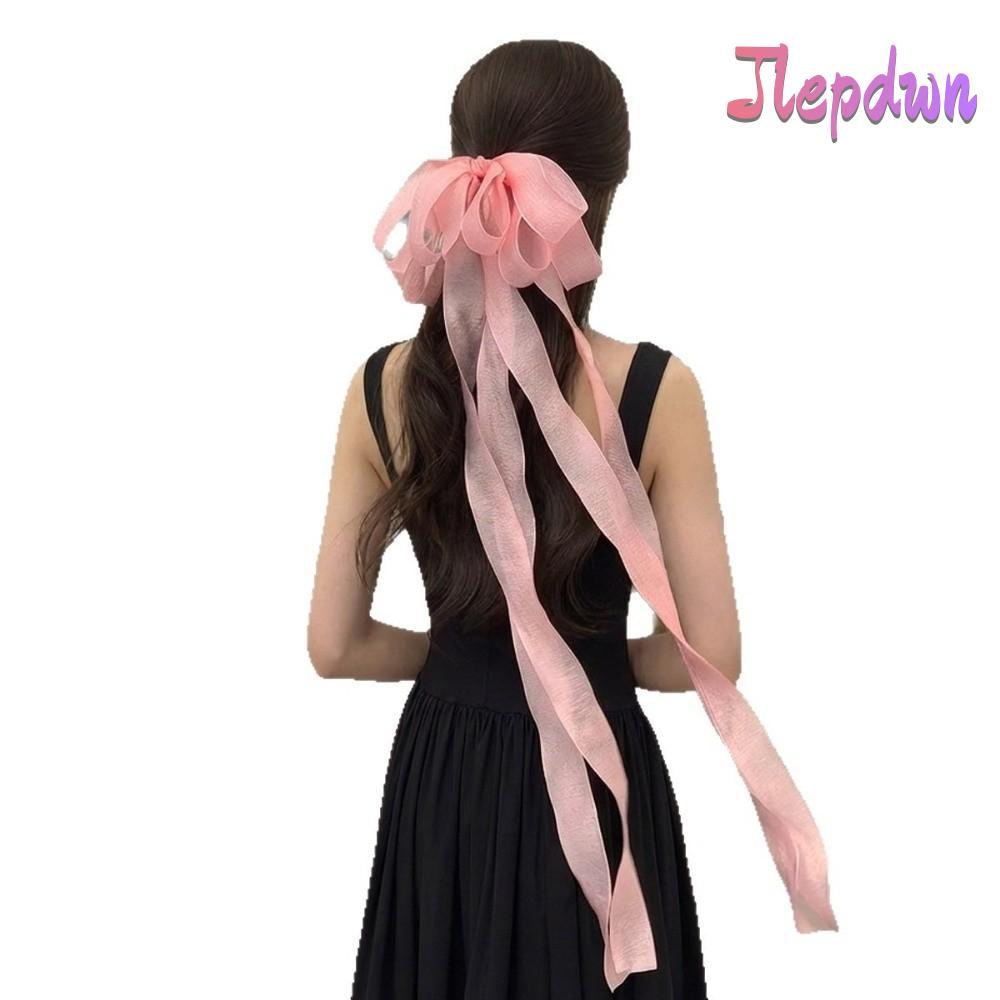 JEPDWN Nơ Kẹp Tóc, Ruy Băng Lưới Dài Quá Khổ Barrette, Phụ Kiện Tóc Vintage Lưới Ruy Băng Barrette T