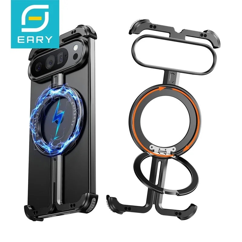 Eary cho Google Pixel 9 Pixel 9 Pro XL Fold Phone Case 360° Chân đế từ tính xoay được Vỏ mỏng không 