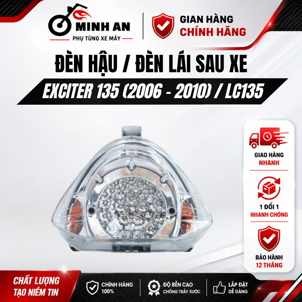 Đèn Hậu Ex 135 2010 Đèn Lái Sau LC135 2006-2010 LED  APPi Malaysia Kèm Chân Bóng