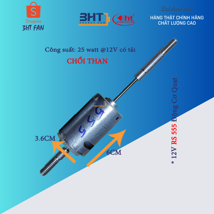 Motor 12v lắp cốt quạt gió - 3HT