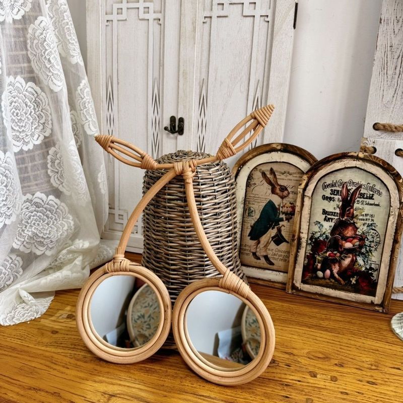 Mây Treo Tường Trang Trí Tròn Gương Trang Điểm Để Bàn Retro B & B ins