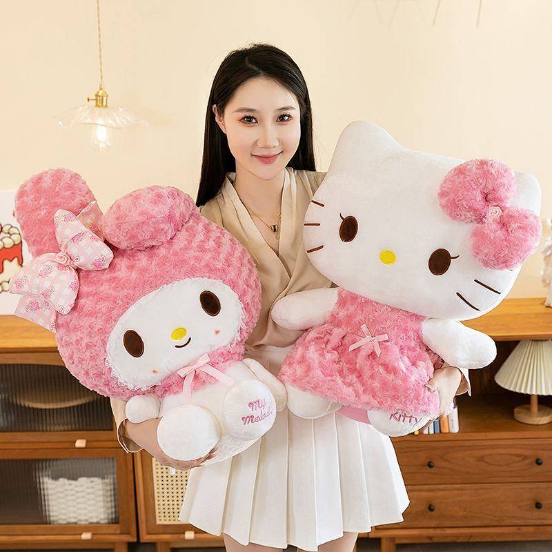 Rose Princess Dress Hello Kitty Doll Plush Toy Girl Ragdoll Doll Birthday Gift J8UW