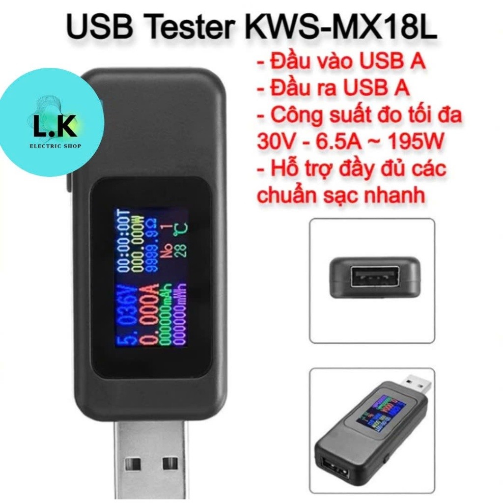 [NEW] USB tester / test thiết bị đo test dòng điện điện áp màn hình màu USB Type C PD sạc pin dự phò