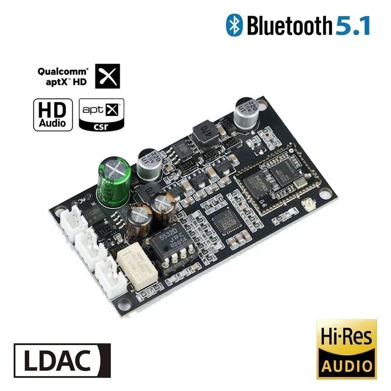 KAISAYA QCC5125 ES9039Q2M ES9038Q2M LDAC 5.1 Bộ thu âm thanh HiFi không mất QCC3034 Bảng DAC cho bộ 