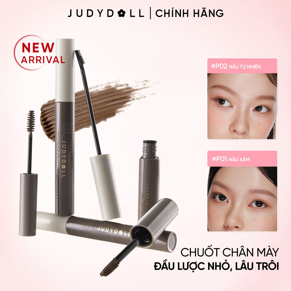 Judydoll Mascara lông mày đầu lược Precision&Longwear Browcara Che phủ và lên màu tốt Không bết Khôn