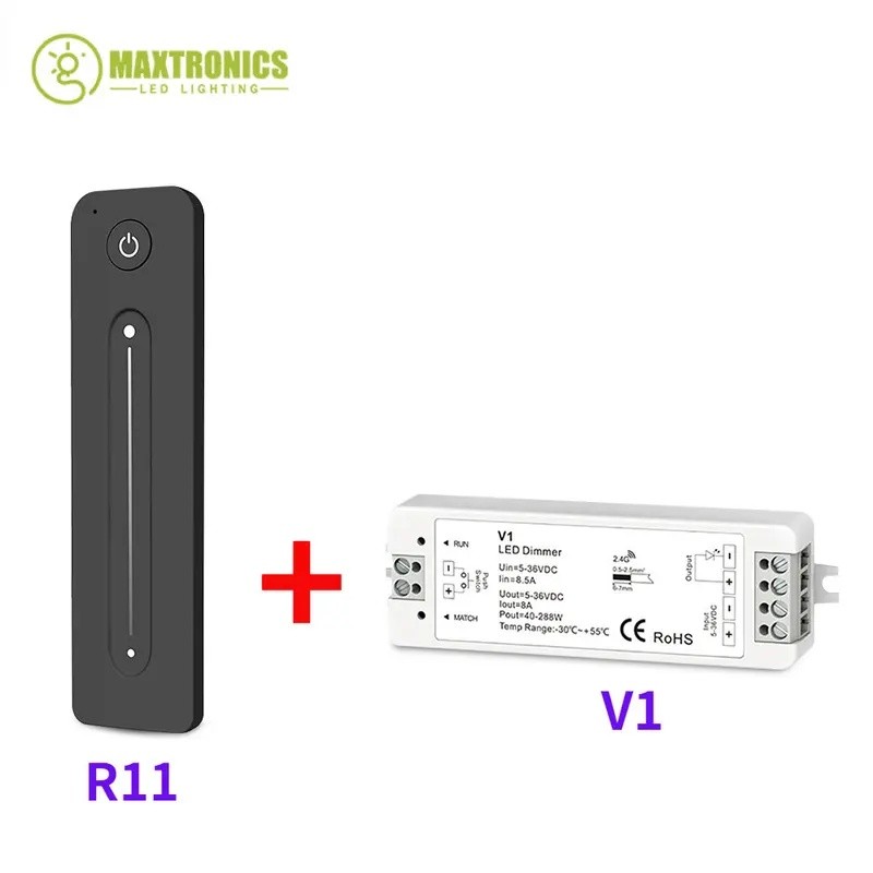 Công tắc RF không dây điều chỉnh độ sáng LED V112V 5V 24V 36V 8A PWM với 1zone 2.4G Điều chỉnh độ sá