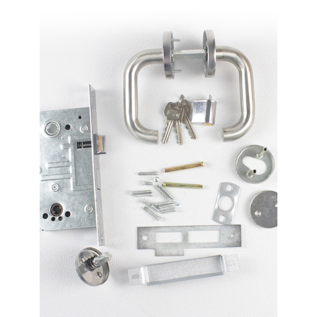 C.cbsia Full Set Earth Digao 304 Fire Door Fire Channel Lock Xi lanh Tay cầm bằng thép không gỉ Chìa