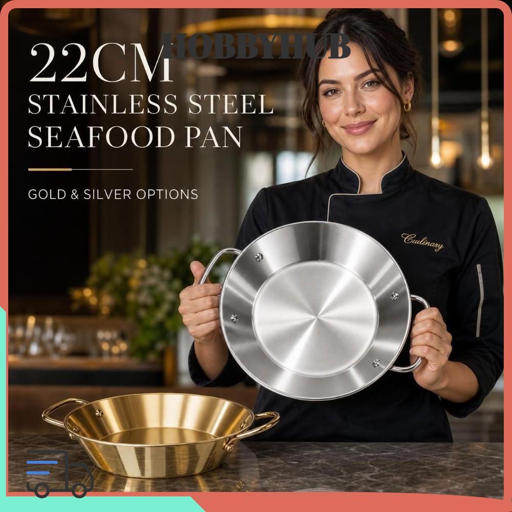 HOBYHUB Paella Pan Bạc Vàng Phong Cách Nhật Bản Ăn Nhẹ Dã Ngoại