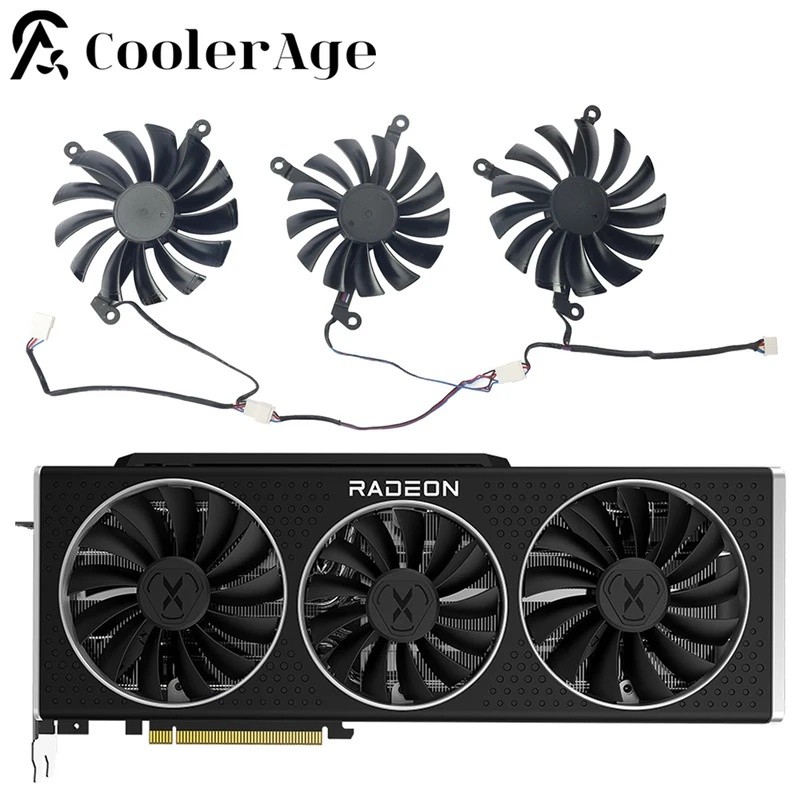 Quạt làm mát a87MM CF9015U12D 95MM CF1015U12D RX6800 cho XFX Speedster QICK MERC 319 AMD Radeon RX 6