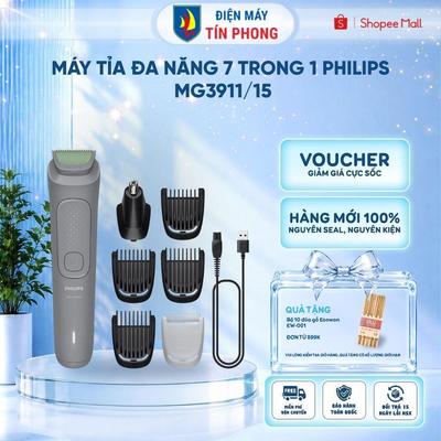 Máy Tỉa Đa Năng 7 Trong 1 PHILIPS MG3911/15, Cắt Tóc, Tạo Kiểu, Tỉa Lông Mũi, Kèm Theo 7 Đầu Phụ Kiện, BH 24 tháng
