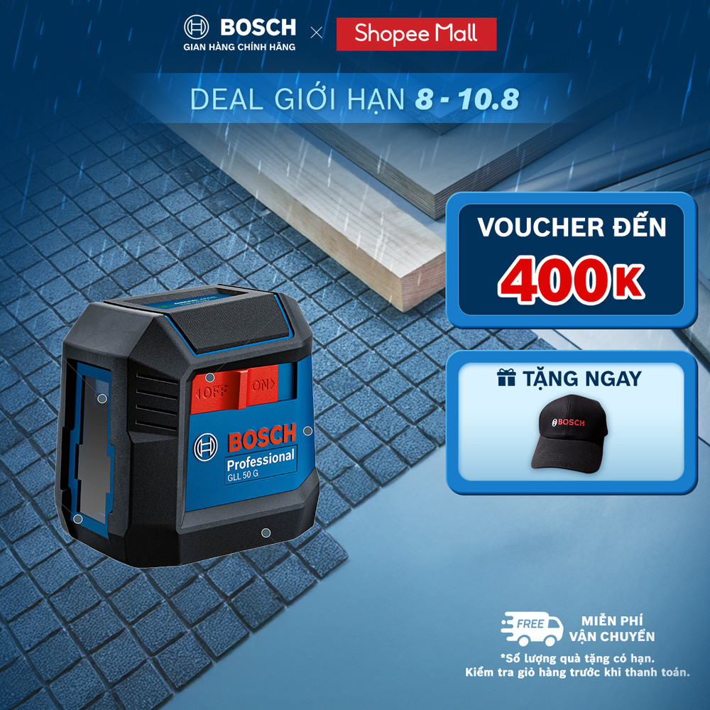 Máy cân mực laser Bosch GLL 50 G – Laser tia xanh, hiển thị rõ, chính xác cao