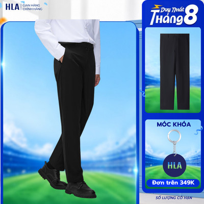[Mua 2 Giảm 5%] Quần Tây Nam HLA Màu Đen Ống Đứng Cao Cấp, Cotton Modal Thoáng Mát, Giữ Form Chuẩn, Phong Cách Lịch Lãm