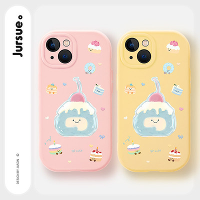 JURSUE Cặp Đôi Dễ Thương Ngộ nghĩnh Chống Sốc Bảo Vệ Mềm Ốp Lưng Điện Thoại iPhone 17 Air 16 15 14 13 12 11 Pro Max SE 2020 X XR XS ip 8 7 Plus MZ5070688