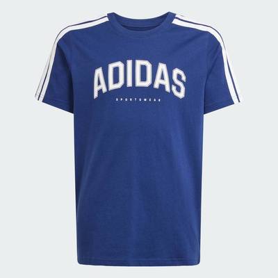 adidas Phong cách sống Áo Thun Trẻ Em Graphic Codes Collegiate Trẻ em Màu xanh da trời JL6138