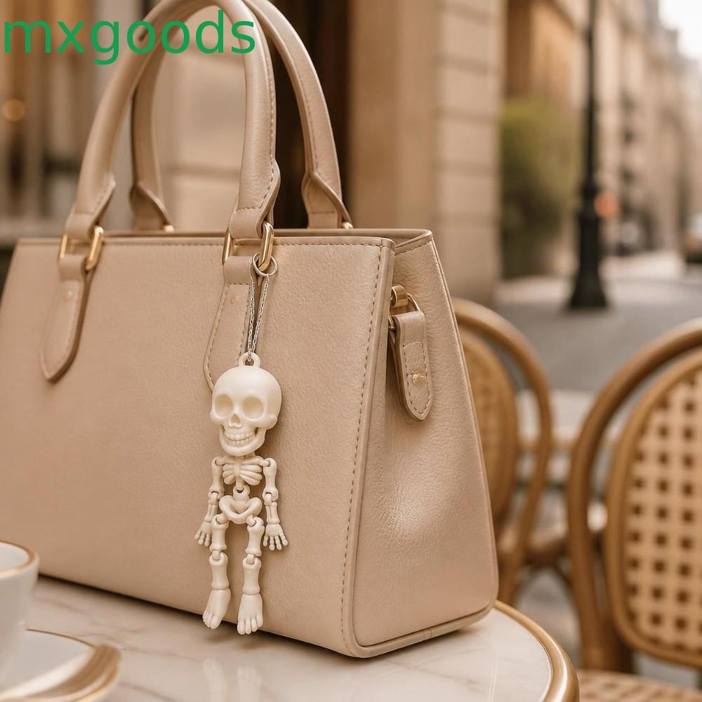MXGOODS Móc khóa bộ xương, Đồ trang trí treo in 3D Mặt dây chuyền bộ xương khớp, Gothic Punk Gothic 