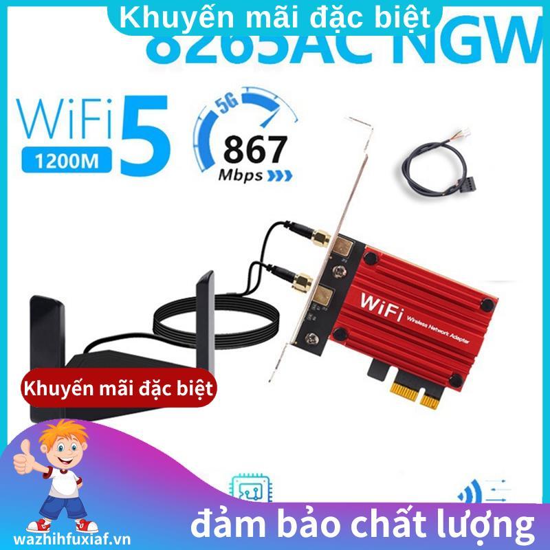 Thẻ PCI-E không dây AC8265 Băng tần kép 2.4G / 5GHz 1200Mbps cho máy tính để bàn. wazhihfuxiafvn