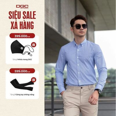 Áo Sơ Mi Dài Tay Nam DGC Dáng ôm Slim Fit, Vải Cotton Thoáng Mát, Thấm Hút Mồ Hôi - SASDBC31M