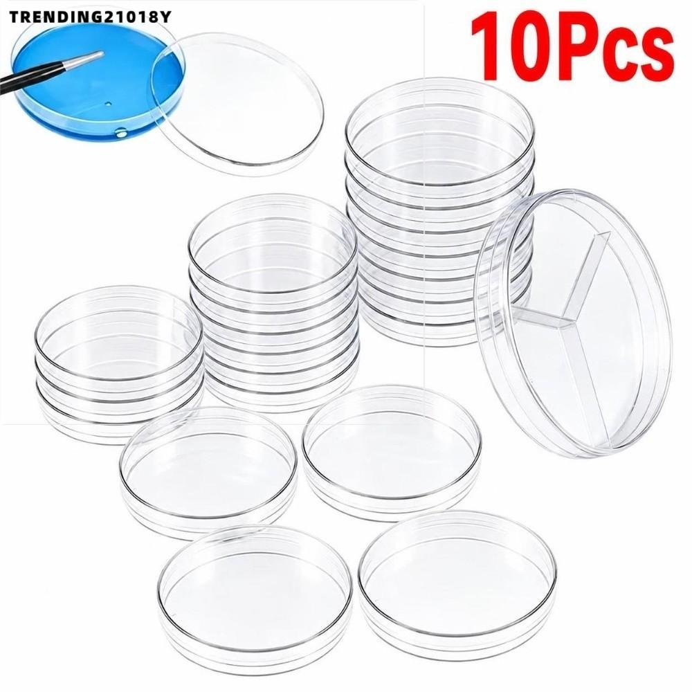 TRENDING21018Y 10 Cái / bộ Đĩa Petri, Đĩa Petri dùng một lần bằng nhựa, Thực tế 35 / 60 / 70 / 90 / 