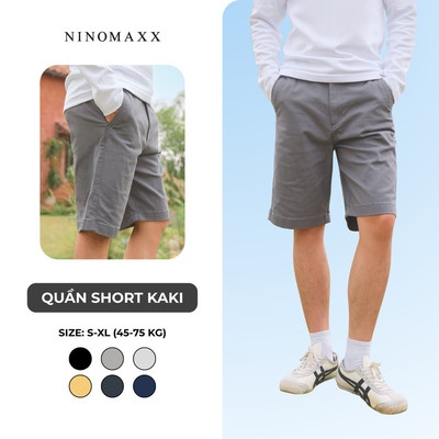 Quần Short Kaki Nam Ninomaxx Form Tapered ARISTOCORE Chất Vải Dày Nặng Độ Bền Cao Co Dãn Nhẹ 2508014