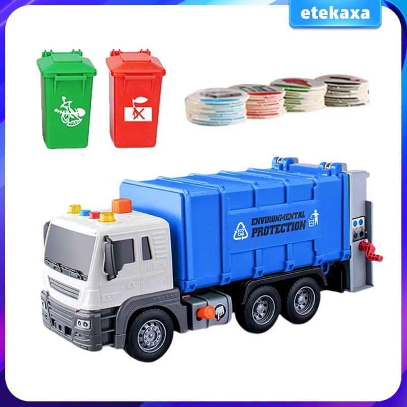 Đồ chơi xe chở rác chạy bằng ma sát Xe tải tái chế có thùng rác có thể đổ