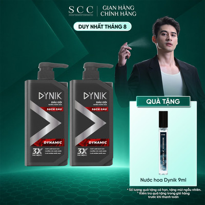 Combo 2 Dầu Gội Sạch Gàu Hương Nước Hoa Nam Dynik 650g - Công Thức 3X Hỗ Trợ Giảm Dầu Nhờn, Giúp Da Đầu Thông Thoáng