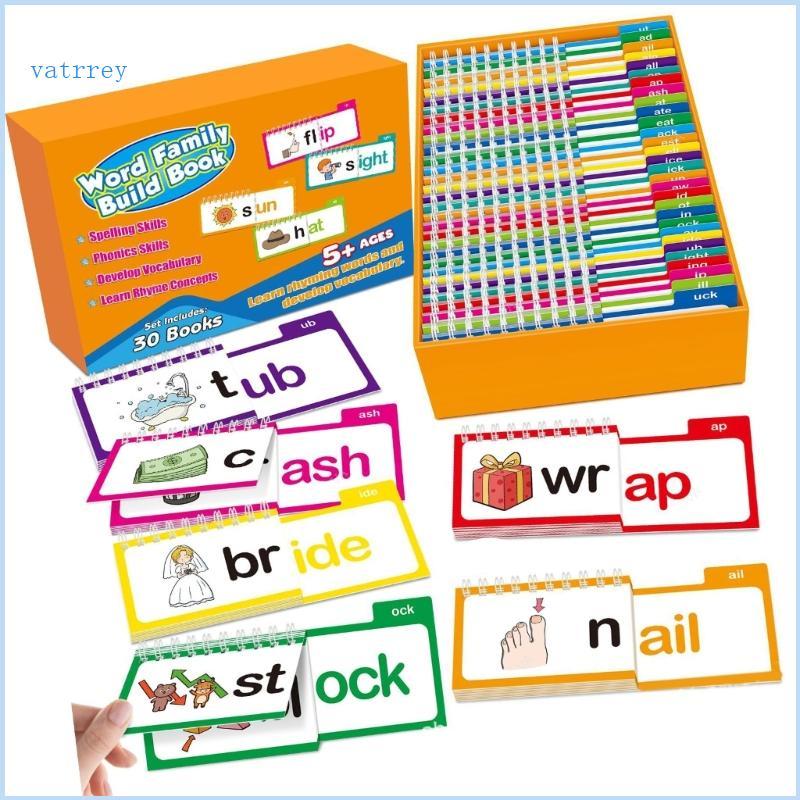 VA Đọc và Rhyme Flip Books Word Family Flip Books Words Flash Cards