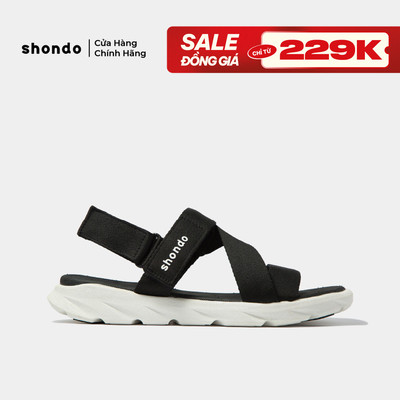 Giày Sandals SHONDO F6 Sport Thời Trang Êm Ái Năng Động Màu Đen Trắng F6S003