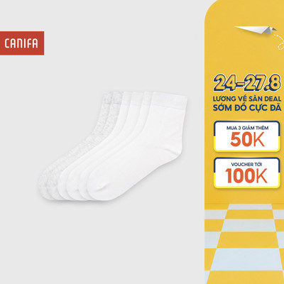 Pack 3 đôi tất nam CANIFA cổ cao chất liệu cotton thấm hút thoáng khí 8AX26A002